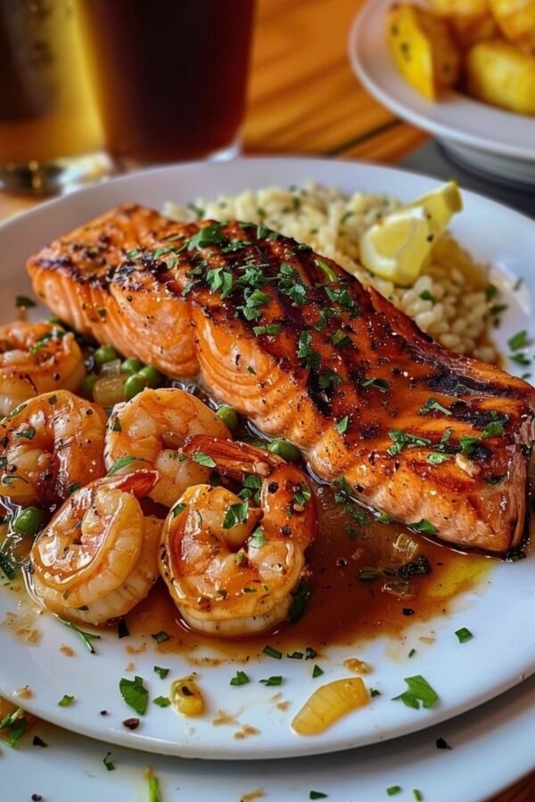 Grill-Salmon Grilled Shrimp Combo